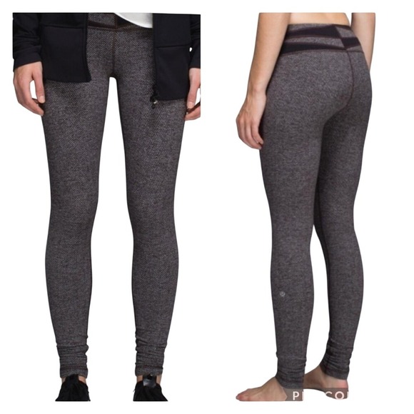 Lululemon Wunder Unders‎ Herringbone Pattern Great for Winter Size 4 Luon - Picture 1 of 11